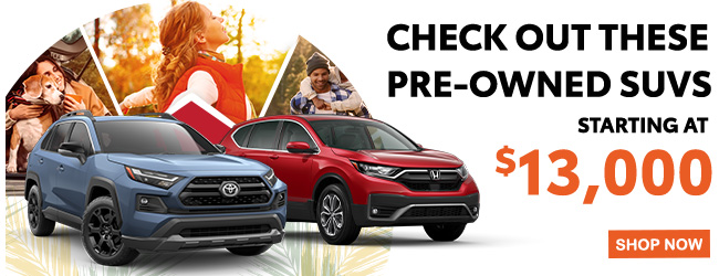 pre-owned SUVs starting under $15,000