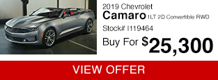 Pre-Owned 2019 Chevrolet Camaro 1LT 2D Convertible RWD