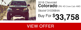 Pre-Owned 2018 Chevrolet Colorado ZR2 4D Crew Cab 4WD