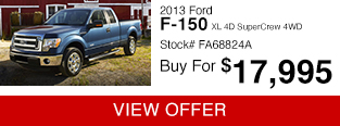 Pre-Owned 2013 Ford F-150 XL 4D SuperCrew 4WD