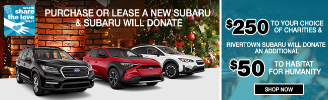 Purchase or lease a new subaru and Subru will donate