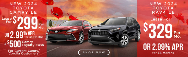 New 2024 Toyota Camry and RAV4 Lease offers