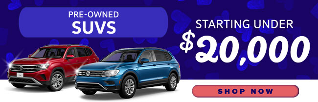 Pre-owned SUVs starting at 20k