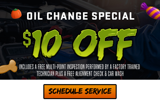 oil change special, includes free multi-point inspection