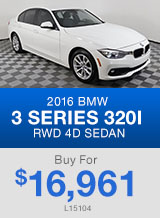 PRE-OWNED 2016 BMW 3 SERIES 320I RWD 4D SEDAN Buy For $16,961
