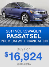 PRE-OWNED 2017 VOLKSWAGEN PASSAT SEL PREMIUM WITH NAVIGATION Buy For $16,962