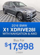 PRE-OWNED 2016 BMW X1 XDRIVE28I WITH NAVIGATION & AWD Buy For $17,998