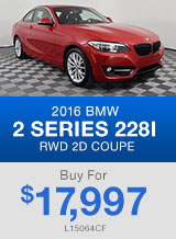 PRE-OWNED 2016 BMW 2 SERIES 228I RWD 2D COUPE Buy For $18,146
