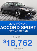 PRE-OWNED 2017 HONDA ACCORD SPORT FWD 4D SEDAN Buy For $18,762