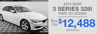 PRE-OWNED 2014 BMW 3 SERIES 328I RWD 4D SEDAN Buy For $12,488