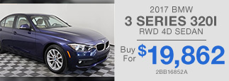 CERTIFIED PRE-OWNED 2017 BMW 3 SERIES 320I RWD 4D SEDAN Buy For $19,862