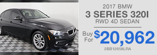 CERTIFIED PRE-OWNED 2017 BMW 3 SERIES 320I RWD 4D SEDAN Buy For $20,962