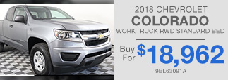PRE-OWNED 2018 CHEVROLET COLORADO WORK TRUCK RWD STANDARD BED Buy For $18,962