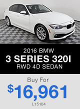PRE-OWNED 2016 BMW 3 SERIES 320I RWD 4D SEDAN Buy For $16,961