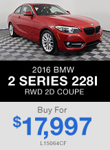 PRE-OWNED 2016 BMW 2 SERIES 228I RWD 2D COUPE Buy For $18,146