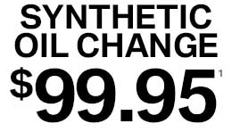$99.95 Synthetic Oil Change