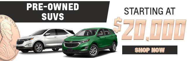 Pre-owned SUVs starting at 20k