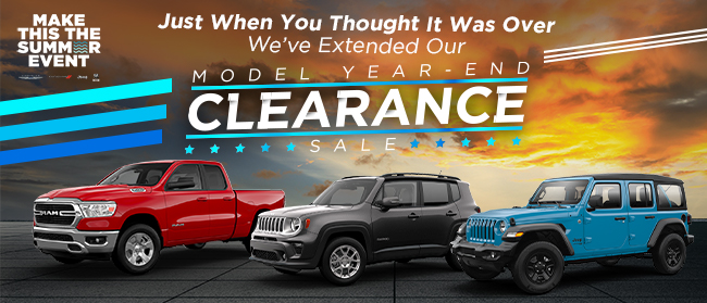 Just When You Thought It Was Over We’ve Extended Our Model Year-End Clearance Sale!