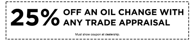 discount on oil change with trade apprasial