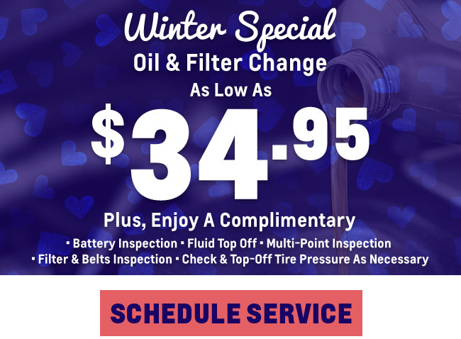 winter special on oil change and filter