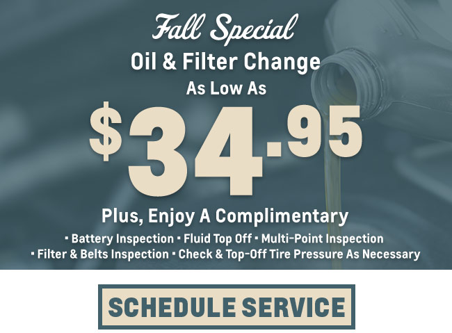 fall specials like oil and filter change special