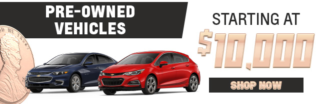 pre-owned vehicles starting at $10,000