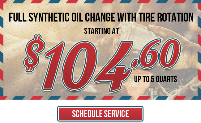 Full Synthetic oil change with tire rotation