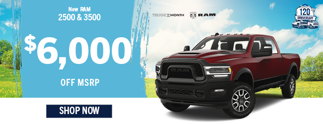 New RAM 2500 and 3500 $6,000 off MSRP offer