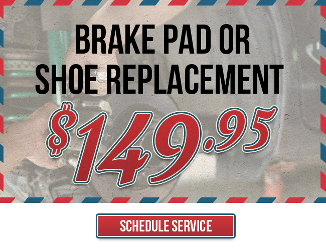 brake pad or shoe replacement offer