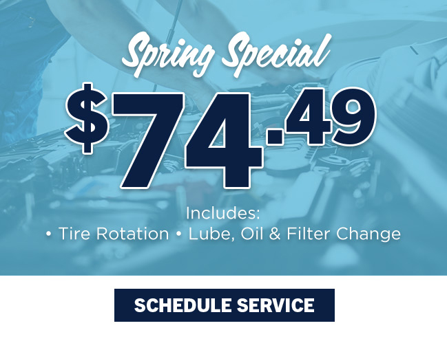 Seasonal Special including tire rotation and lube, oil and filter change