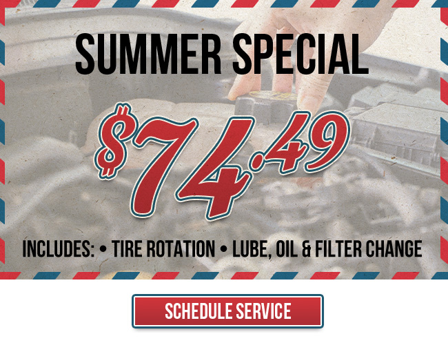 Special including tire rotation and lube, oil and filter change