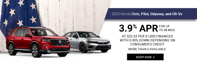 2023 Honda Civic, Pilot, Odyssey and CR-V