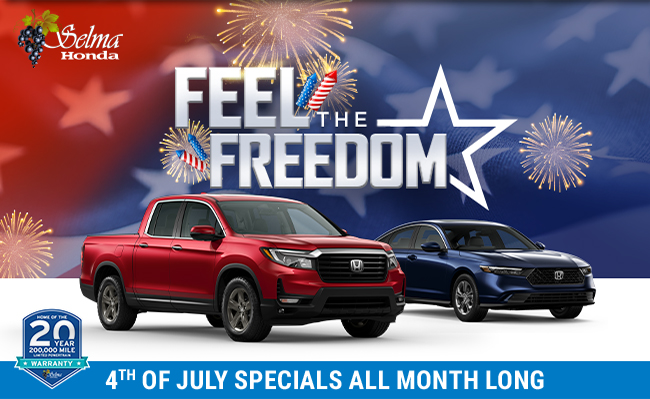 Feel the Freedom - 4th of july specials all month long