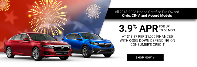 2018-2023 Honda CPO on Civic CR-v and Accord