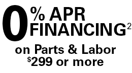 on Parts & Labor $299 or more.