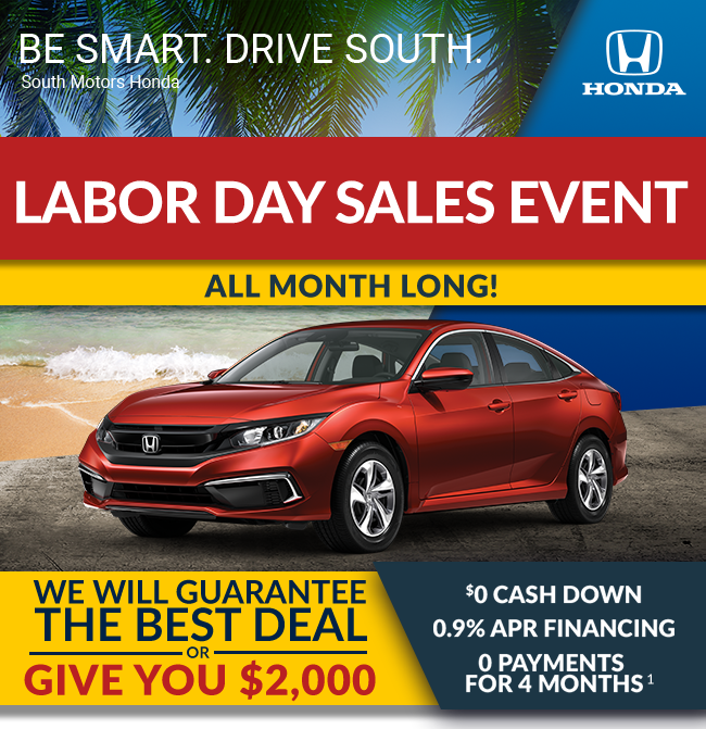 Be smart - drive South -summer sales event all month long