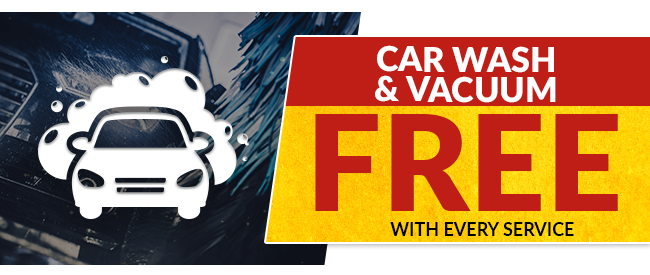 Free car wash and vacuum with every service