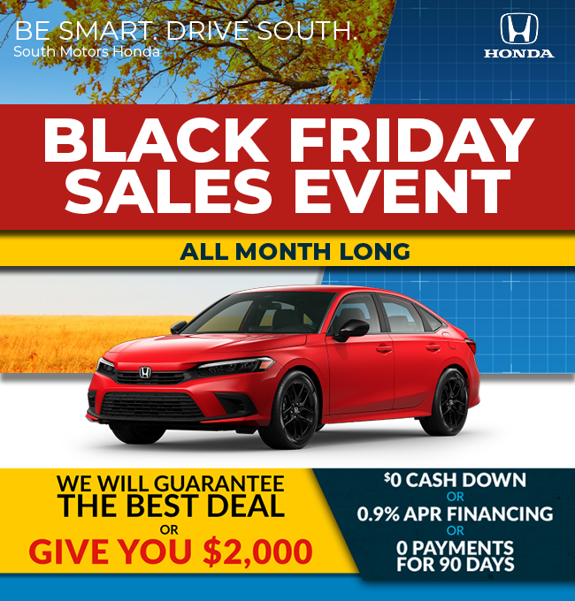 Be smart - drive South - Black Friday sales event all month long