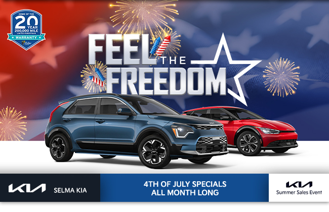 Feel the Freedom. 4th of July Specials All Month Long