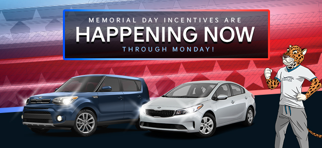 Memorial day incentives are happening now through monday