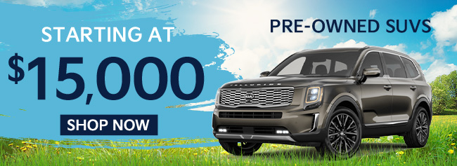 Pre-owned SUVs starting at 15,000