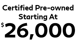 Certified Pre-owned starting at $20,000