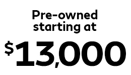 Pre-Owned Vehicles Starting From $15,000