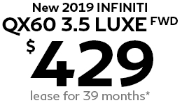 New 2019 Infiniti QX60 3.5 For $429 Per Month