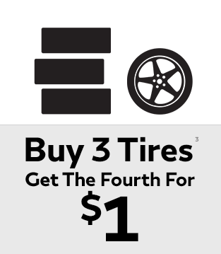 Buy 3 tires and get the 4th for a dollar
