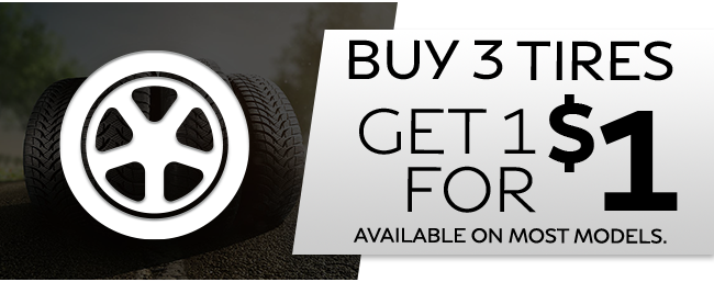 Tires: buy 3 get 1 for $1