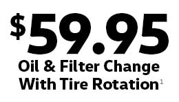 $59.95 Oil & Filter Change With Tire Rotation