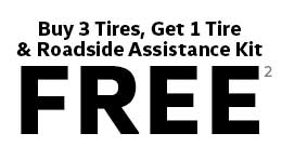 Buy 3 Tires, Get 1 Tire & Roadside Assistance Kit Free
