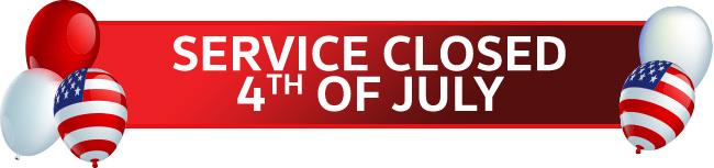 Service Closed 4th of July