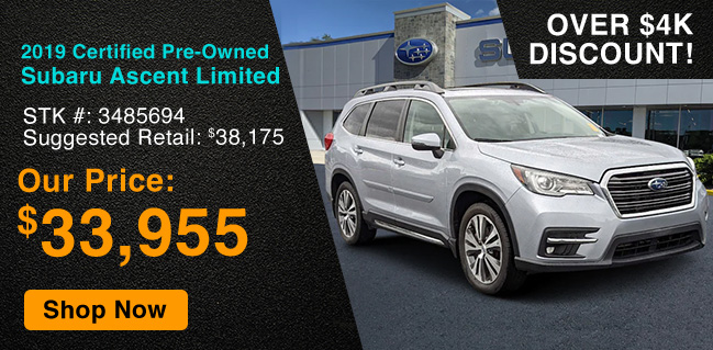 Special offer on 2019 Subaru Ascent